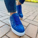 Casual Orthopedic Comfort Sneakers for Men by Apollo Moda | Zeus Azure Weave