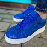 Casual Orthopedic Comfort Sneakers for Men by Apollo Moda | Zeus Azure Weave