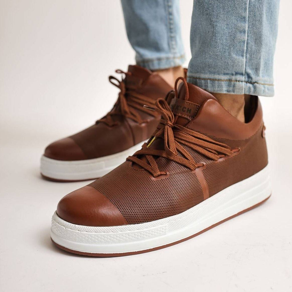 Casual Mid-Top Sneakers for Men by Apollo Moda | Ojai Tawny Reflection
