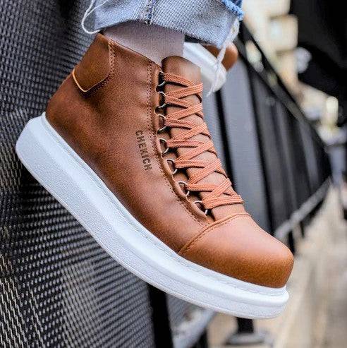 High Top Platform Sneakers Men by Kelly in Brown – Apollo Moda