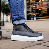 Men's High Top Platform Sneakers by Apollo | Kelly in Anthracite Allure