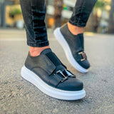 Slip-On Low Top Sneakers for Men by Apollo Moda | Miami Monochrome Marvel