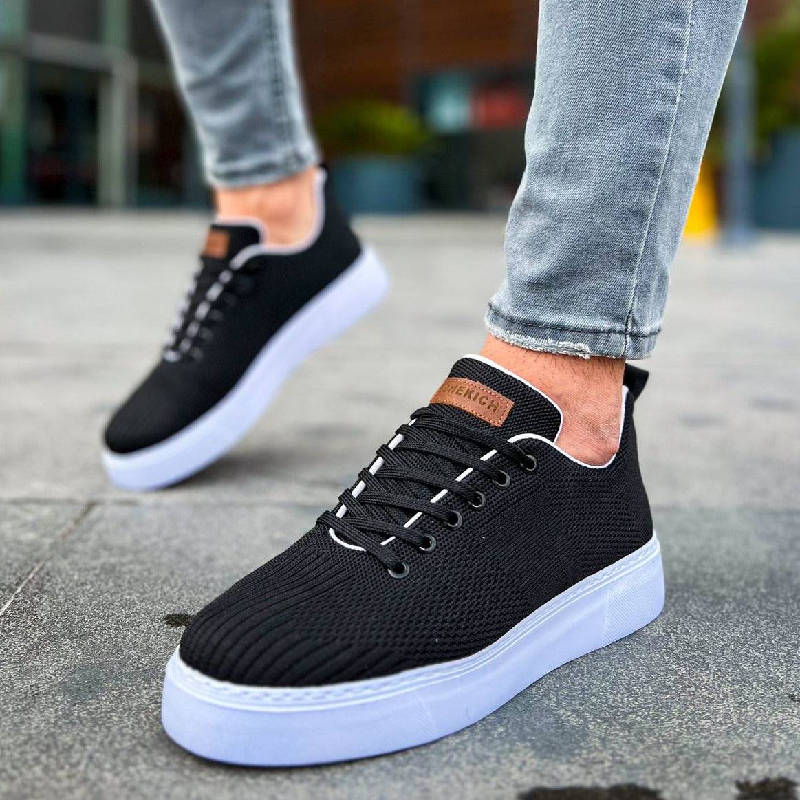 Low Top Knitted Casual Sneakers for Men by Apollo Moda | Kotor Urban Contrast