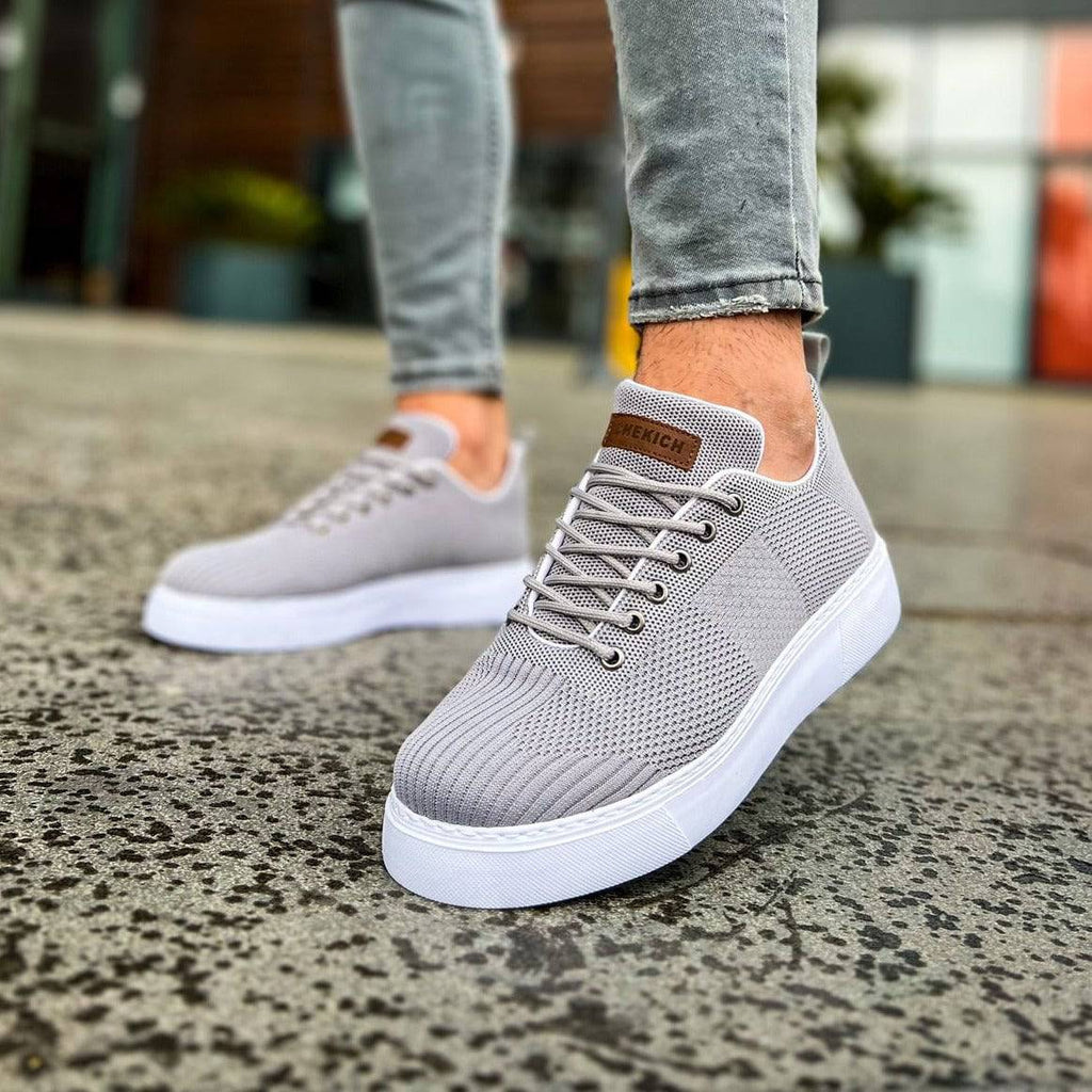 Low Top Knitted Casual Sneakers for Men by Apollo Moda | Kotor Slate ...