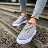 Low Top Knitted Casual Sneakers for Men by Apollo Moda | Kotor Slate Sophistication