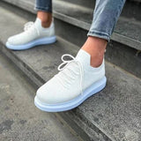 Low Top Knitted Casual Sneakers for Men by Apollo | Torino in White