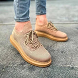 Low Top Knitted Casual Sneakers for Men by Apollo | Torino in Camel Brown