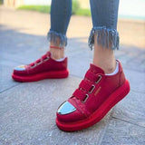 Slip-On Casual Sneakers With Toe Cap for Women by Apollo | Luiz X in Ruby Radiance