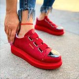 Slip-On Sneakers With Toe Cap for Women by Apollo | Luiz X in Radiant Rouge