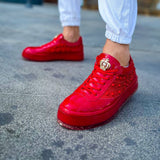 Men's Royal X Low Top in All Red