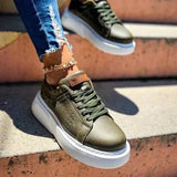 Low Top Casual Sneakers for Women by Apollo Moda | Santos Emerald Serpent