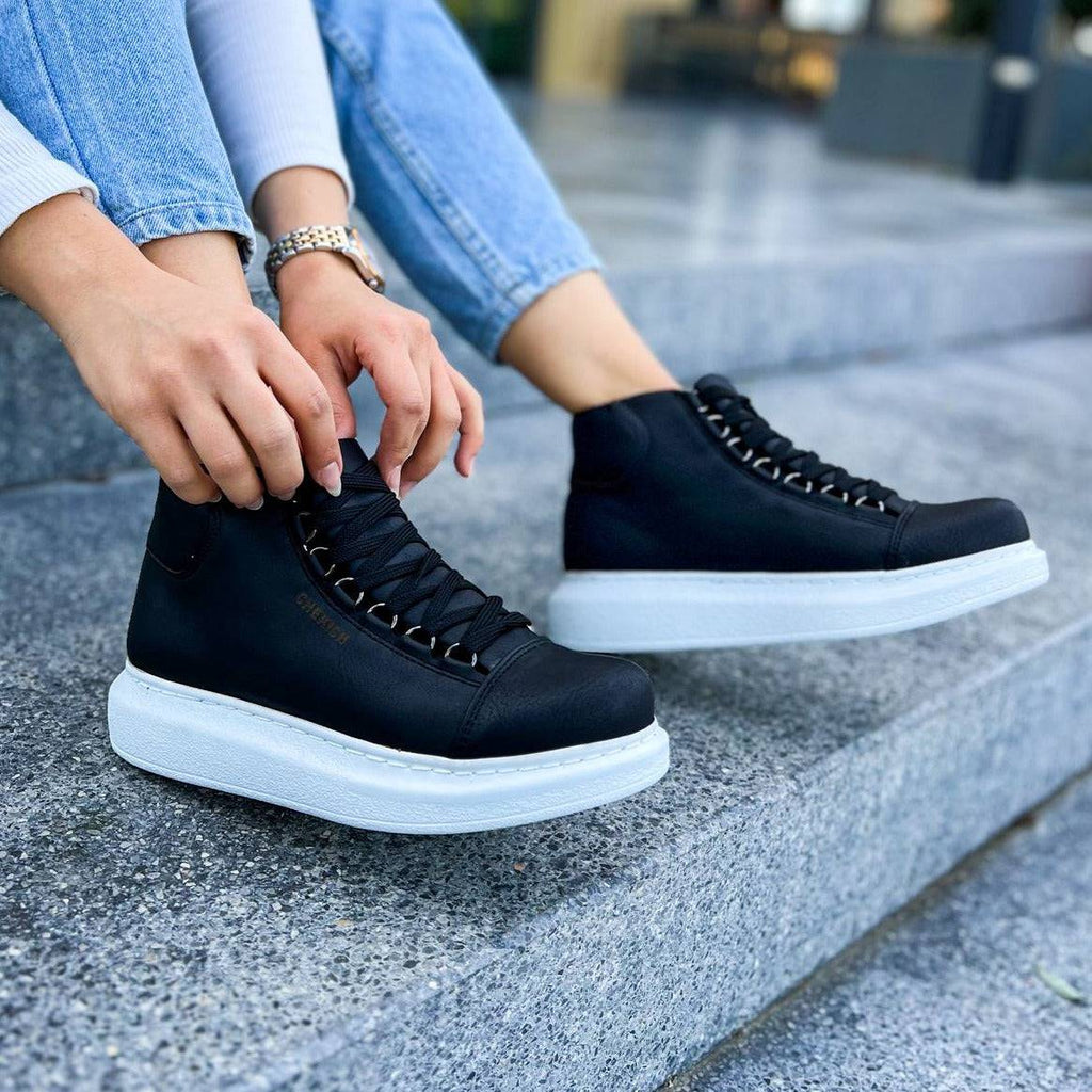 High Top Platform Sneakers for Women by Apollo Moda | Kelly Midnight Marvel