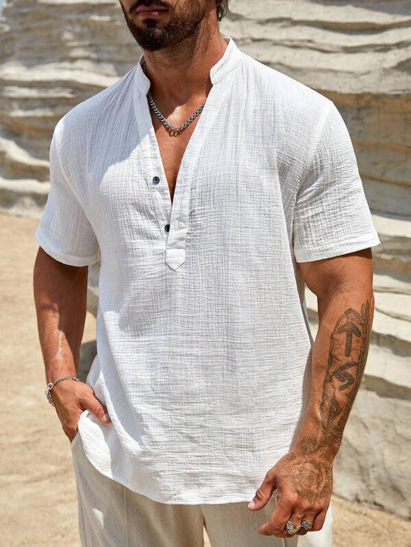 Half button down shirt deals