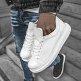 Low Top Casual Everyday Sneakers for Men by Apollo Moda | Pluto Pure White