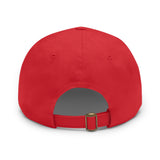 Apollo Moda Red & Black Dad Hat with Leather Patch (Round)