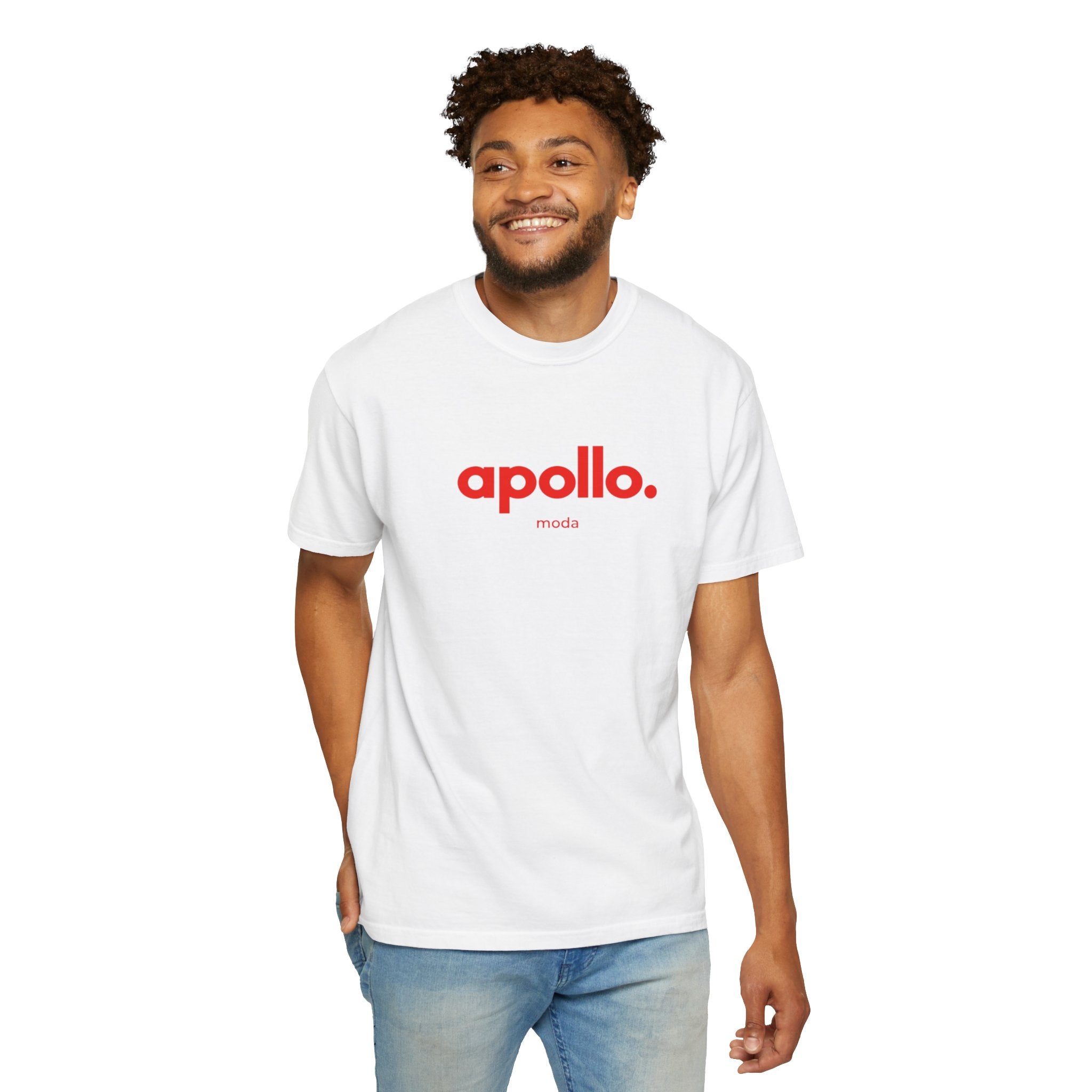 Apollo Moda Red Logo Garment-Dyed T-shirt