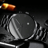1 reloj de cuarzo con fecha de decoración de diamantes de imitación para hombre y 1 pulsera