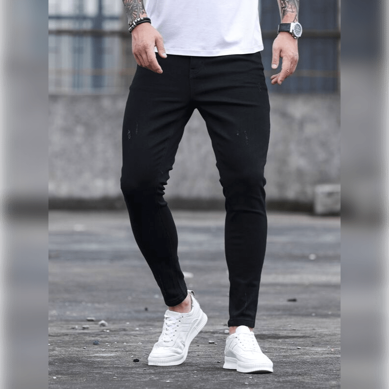 Men Cotton Cat Scratch Skinny Jeans - Apollo Moda