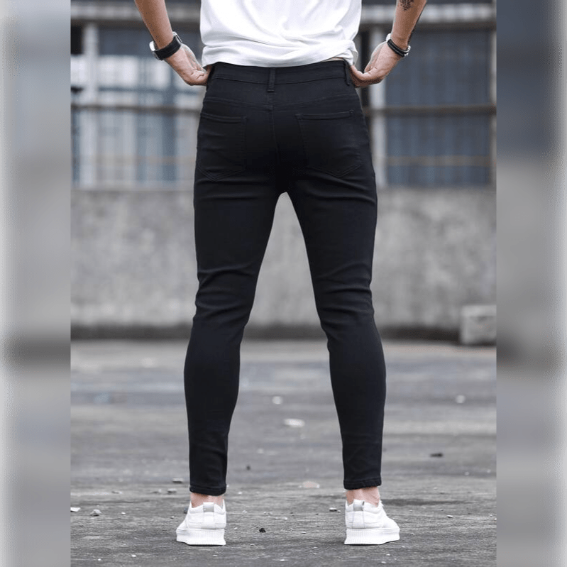 Men Cotton Cat Scratch Skinny Jeans - Apollo Moda