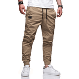 Men Drawstring Waist Carrot Pants