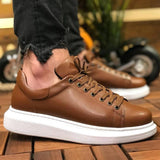 Low Top Casual Platform Sneakers for Women by Apollo Moda | Pluto Rich Brown