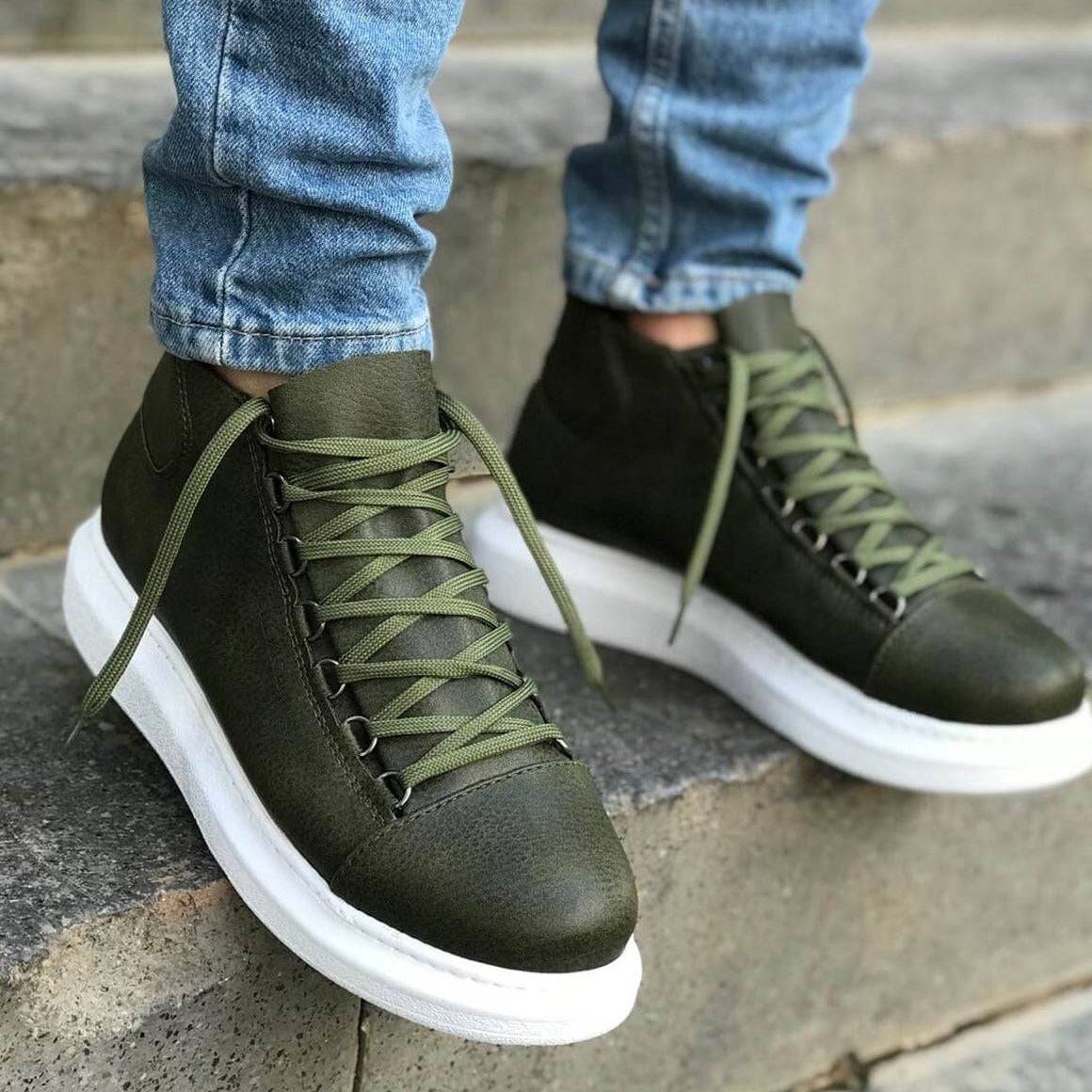 High Top Platform Sneakers for Women by Apollo | Kelly in Verdant Allure