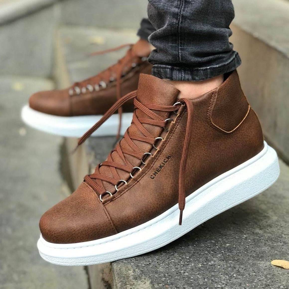 vogn jeg er syg gået vanvittigt High Top Platform Sneakers for Men by Apollo | Kelly in Rustic Rendezvous –  Apollo Moda