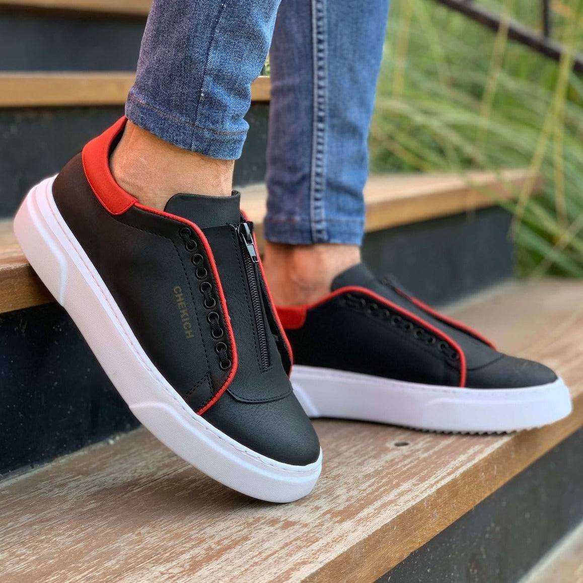 Low Top Casual Sneakers for Men by Apollo | Apollo in Black & Red
