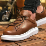 Low Top Casual Platform Sneakers for Women by Apollo Moda | Pluto Rich Brown