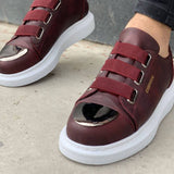 Slip-On Sneakers with Metal Toe for Men by Apollo | Luiz X in Bordeaux Brilliance