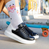 Low Top Casual Platform Sneakers for Women by Apollo | Pluto X in Bold Black