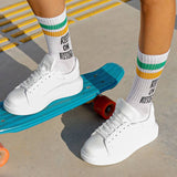 Low Top Casual Platform Sneakers for Men by Apollo | Pluto in Pristine White