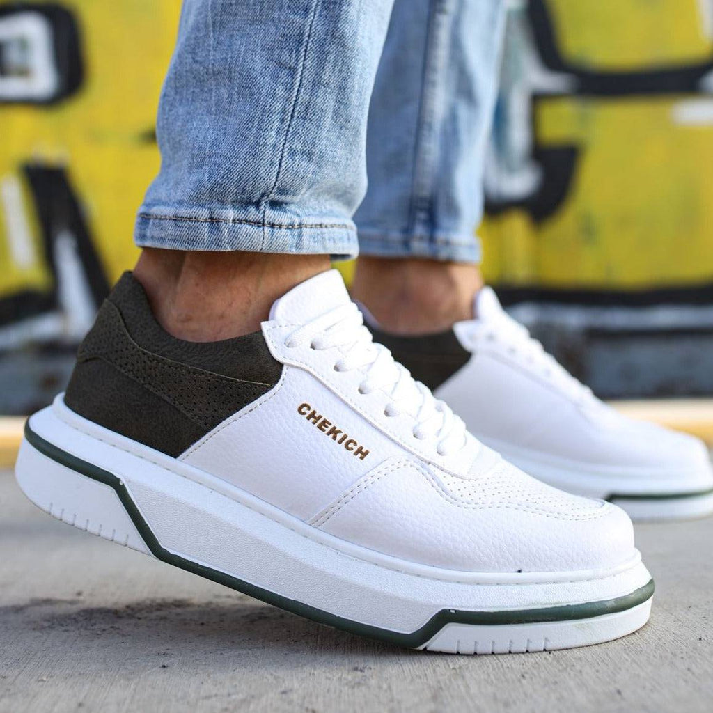 Casual Men's Sneakers by Aapollo | Siena in White & Green