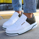Casual Men's Sneakers by Aapollo | Siena in White & Green