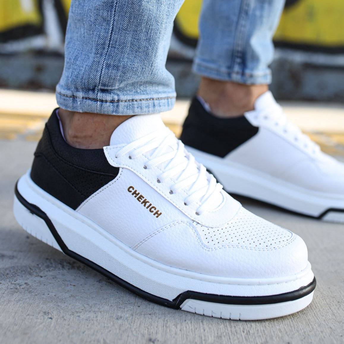 Casual Men's Sneakers by Apollo | Siena in White & Black