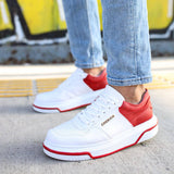 Casual Men's Sneakers by Aapollo | Siena in White & Red