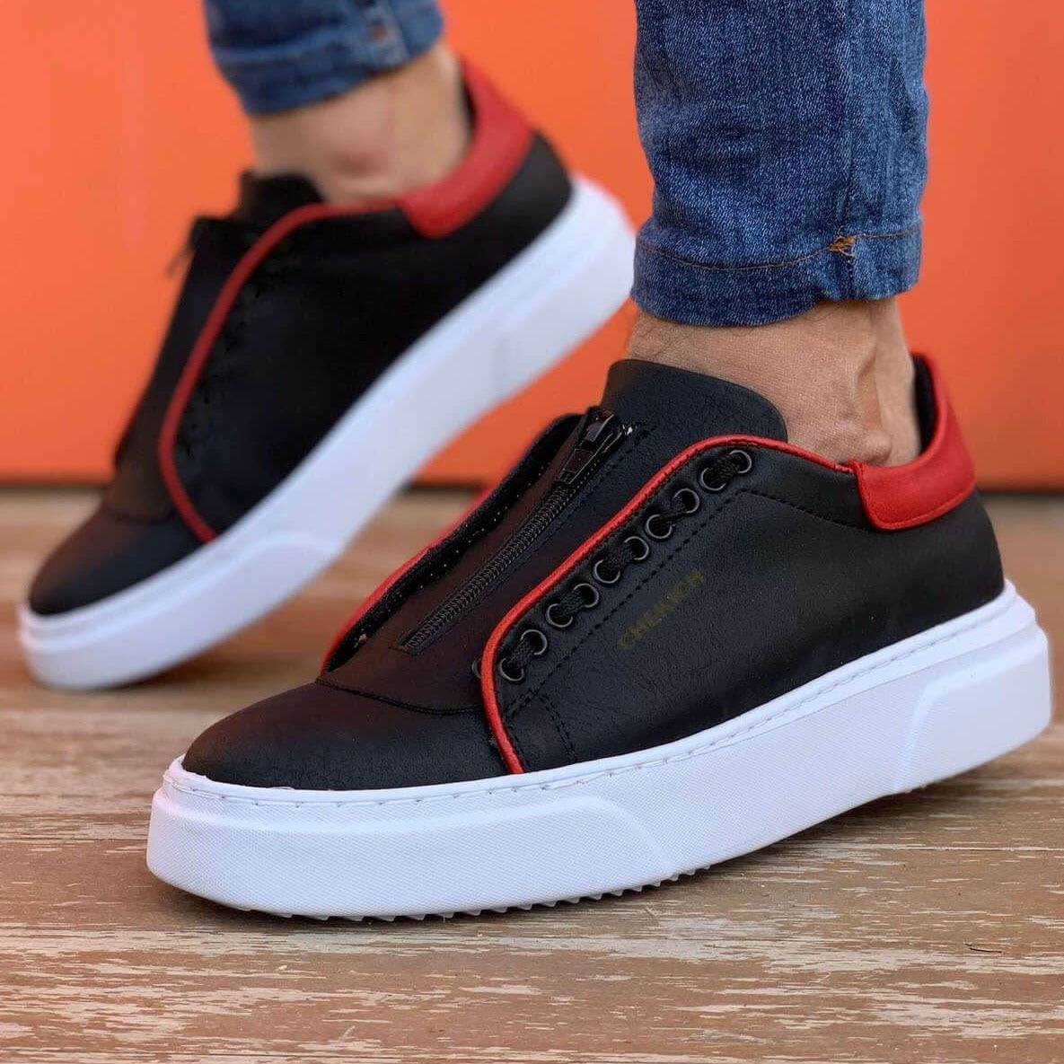 Low Top Casual Sneakers for Men by Apollo | Apollo in Black & Red