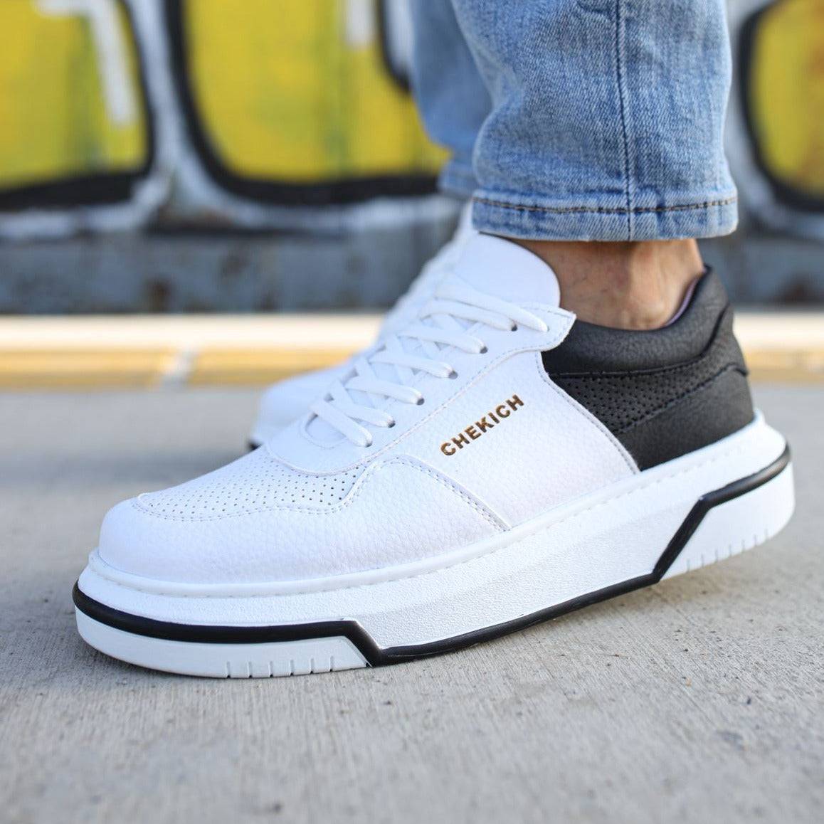 Casual Men's Sneakers by Apollo | Siena in White & Black