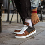 Casual Men's Brogue Pattern Sneakers by Apollo Moda | Hercules Neoteric Trio