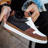 Casual Men's Brogue Pattern Sneakers by Apollo Moda | Hercules Neoteric Trio