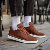 Low Top Casual Brogue Pattern Sneakers for Men by Apollo Moda | Hercules Earthy Charm