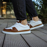 Low Top Casual Sneakers for Men by Apollo | Jupiter in White & Brown