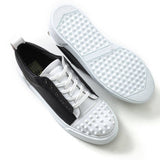 Spike Toe Casual Sneakers for Men by Apollo Moda | Celtics Monochrome Charm