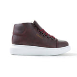High Top Platform Sneakers for Men by Apollo | Kelly X in Bordeaux Brilliance