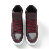 High Top Platform Sneakers for Men by Apollo | Kelly X in Bordeaux Brilliance