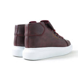 High Top Platform Sneakers for Men by Apollo | Kelly X in Bordeaux Brilliance
