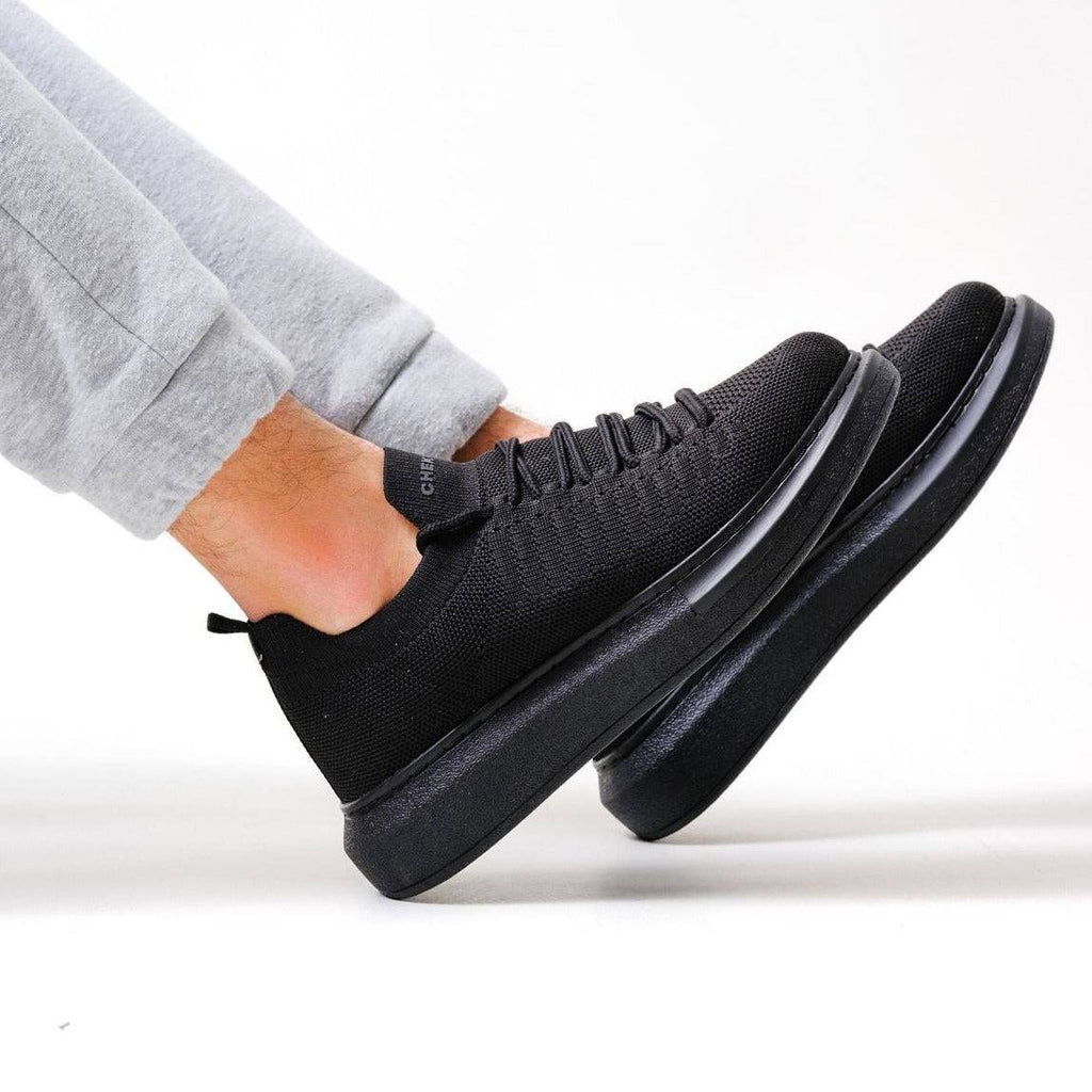 Low Top Knitted Casual Men's Sneakers by Apollo Moda | Torino Midnight Charm