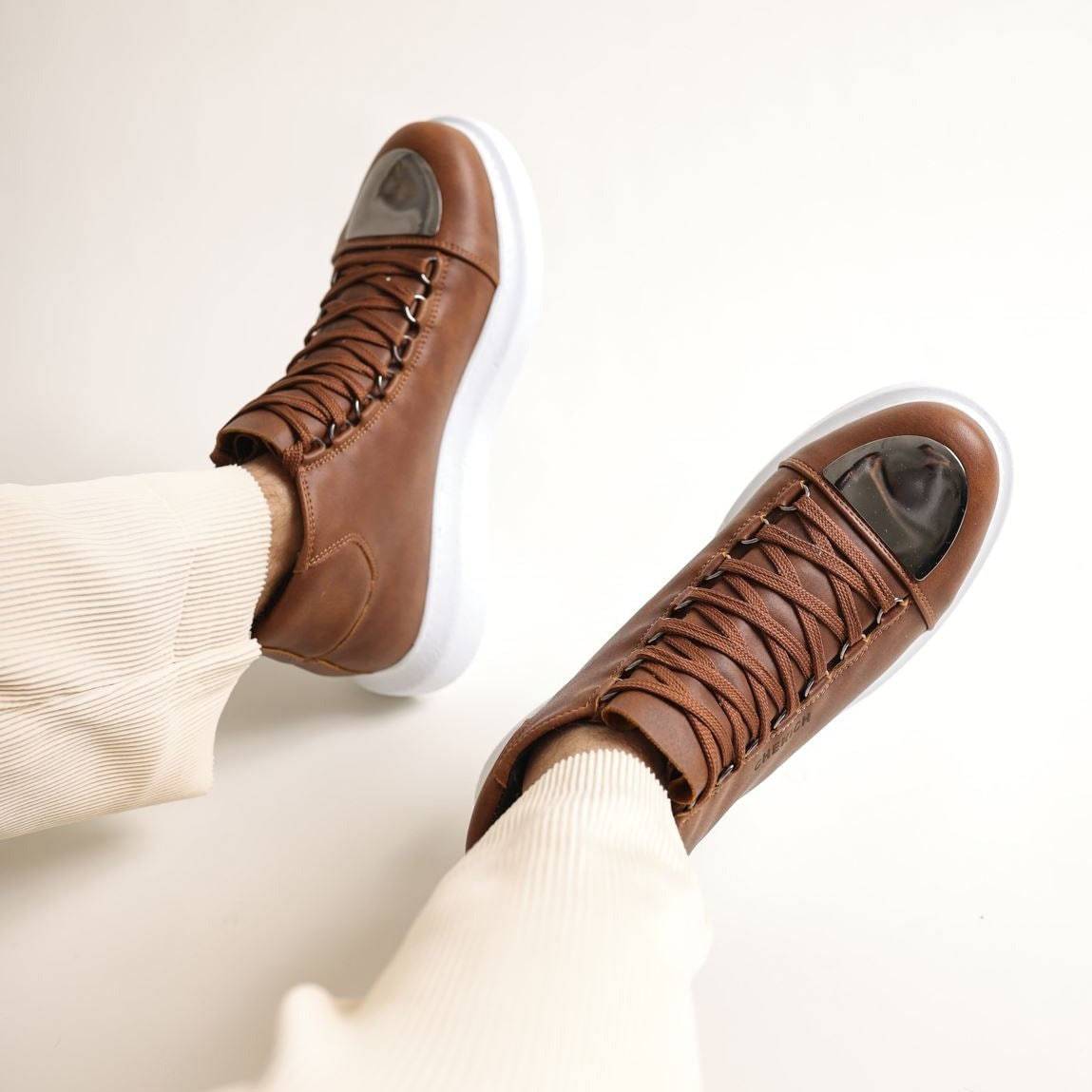 High Top Platform Sneakers for Men by Apollo | Kelly X in Earthy Elegance