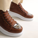 High Top Platform Sneakers for Men by Apollo | Kelly X in Earthy Elegance