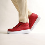 High Top Platform Sneakers for Men by Apollo | Kelly X in Ruby Radiance